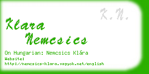 klara nemcsics business card